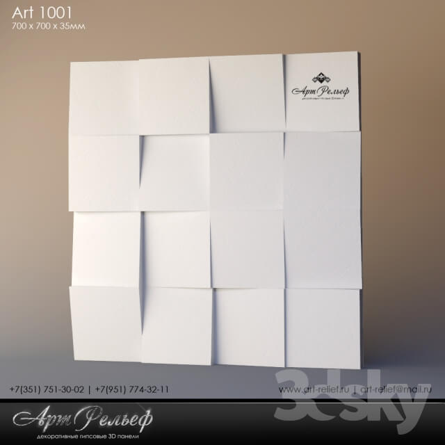 Gypsum panel 3d Art 1001 from ArtRelef