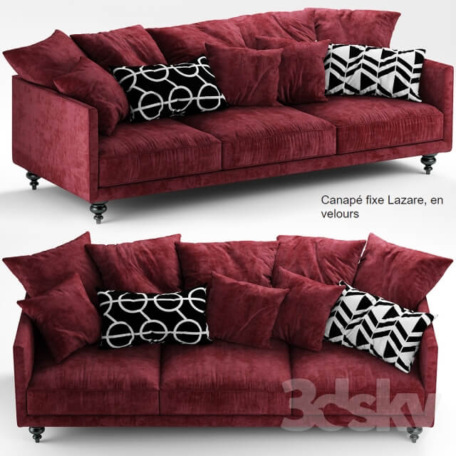 Sofa canape angle velours