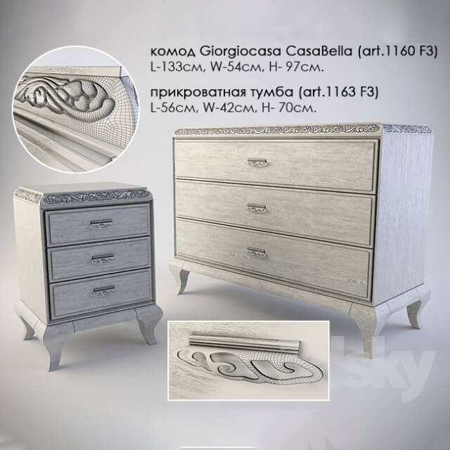 Sideboard Chest of drawer dresser Giorgiocasa Casa Bella art.1160 F3 