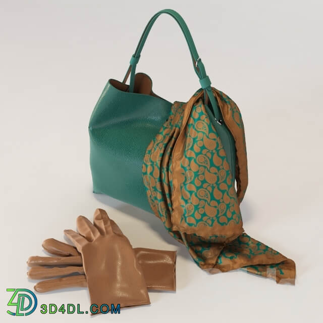 Other decorative objects Bag with a scarf and gloves.