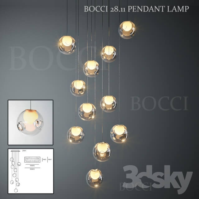 BOCCI 28.11 PENDANT LAMP RECTANGLE Pendant light 3D Models