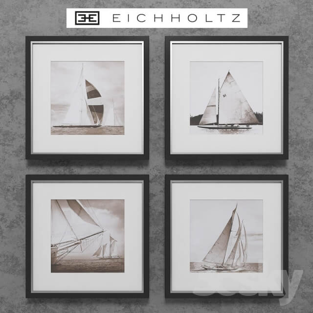 Eichholtz Set of 4 Boat Prints