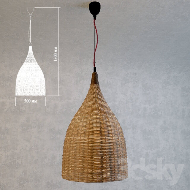 wicker chandelier Pendant light 3D Models