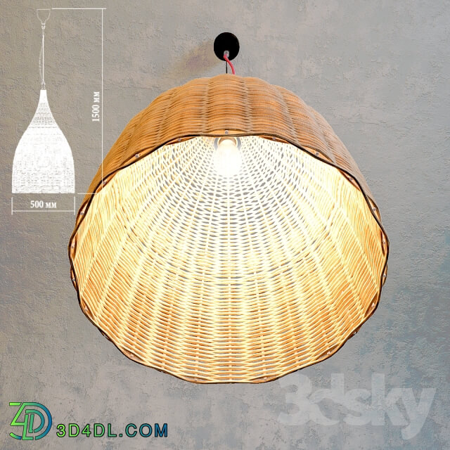 wicker chandelier Pendant light 3D Models