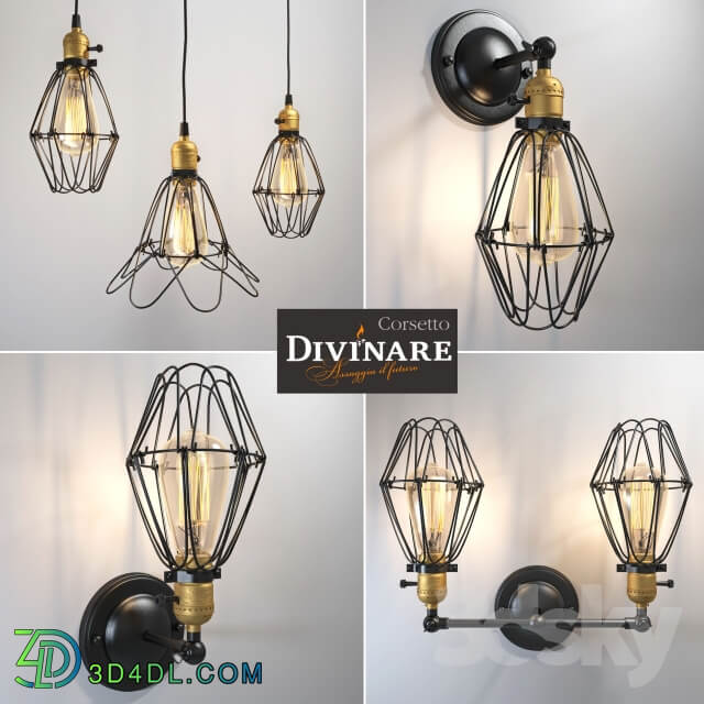 Divinare Corsetto set of fixtures. Pendant light 3D Models