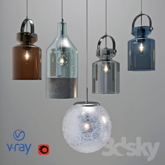 Suspended MARKSLÖJD firm fixtures Sweden 3 models options lampshades.