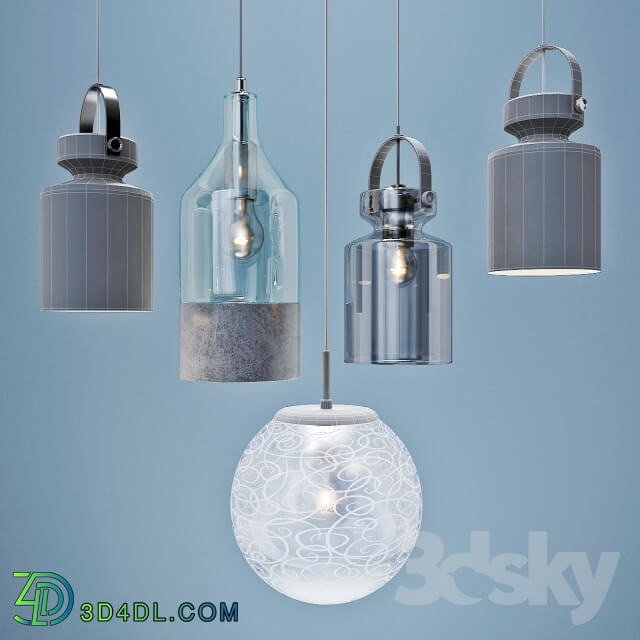 Suspended MARKSLÖJD firm fixtures Sweden 3 models options lampshades.