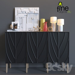 Sideboard Chest of drawer Chest fine objects of different colors 