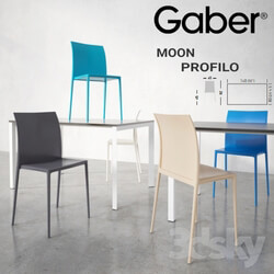 Table Chair GABER Moon chair Profilo table 