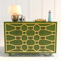 Sideboard Chest of drawer Chest EMERALD OMNILUX LAMP 