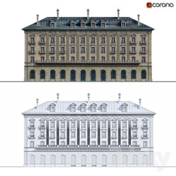 Front of the house in the style of classicism 