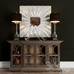 Sideboard Chest of drawer Chest of drawers mirror and lamp 