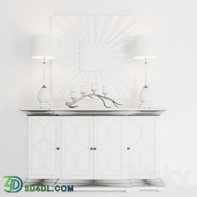 Sideboard Chest of drawer Chest of drawers mirror and lamp