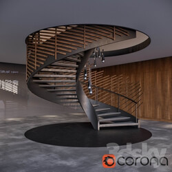 Spiral staircase with installation 