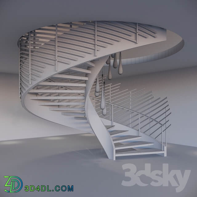 Spiral staircase with installation