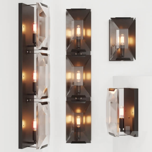 RH HARLOW CRYSTAL SCONCE TRIPLE SCONCE