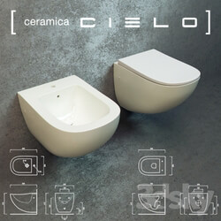 Ceramica Cielo Wall hung wc cod. FLVS Wall hung one hole bidet cod. FLBS 