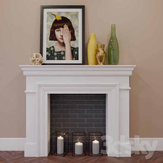 Fireplace with decor