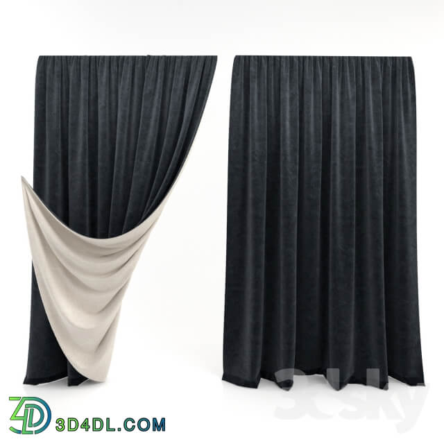 Curtain with a raised edge