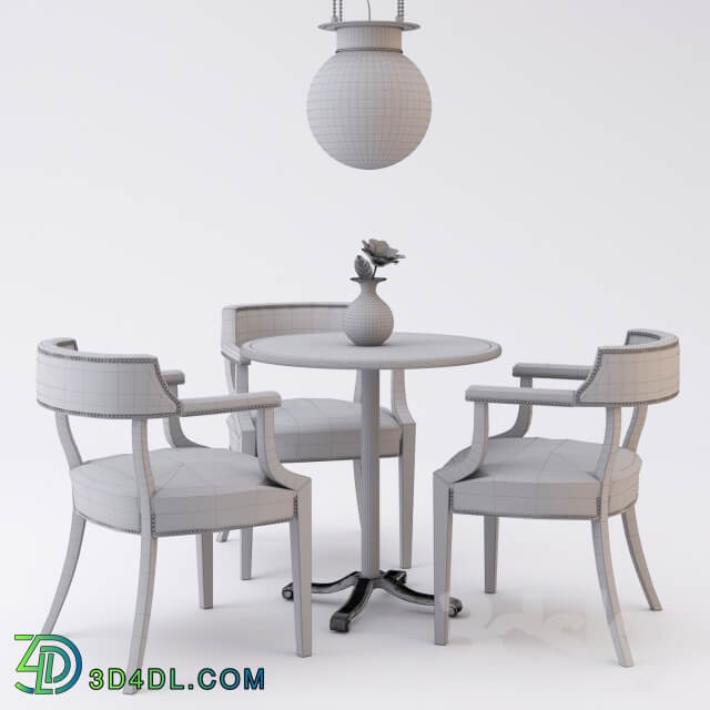 Table Chair Restaurant furniture set 01