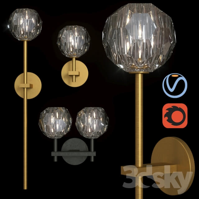 RH BOULE DE CRISTAL SCONCE SET 3 in 1 