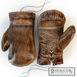 Restoration Hardware Vintage Leather Boxing Gloves 