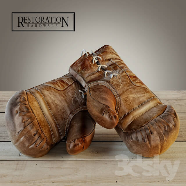 Restoration Hardware Vintage Leather Boxing Gloves