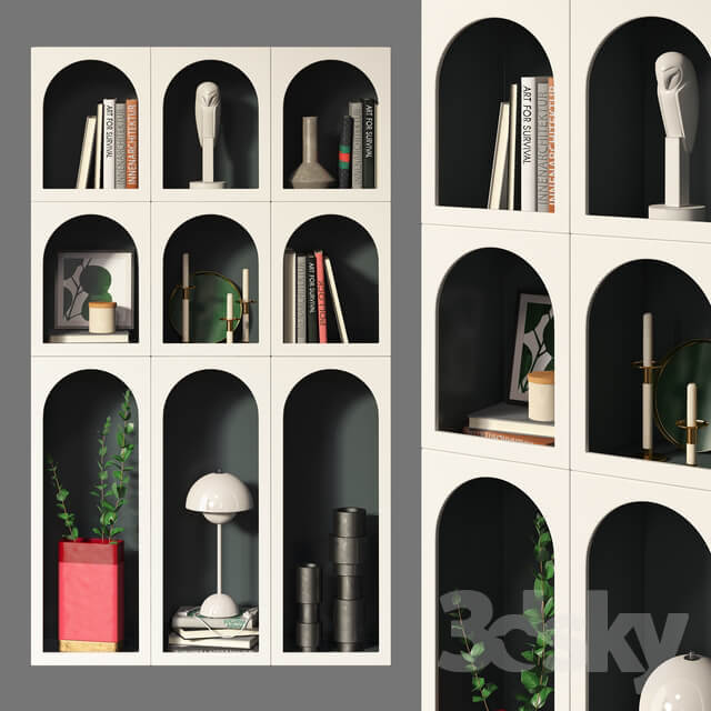 Wardrobe Display cabinets Bookcase Bonaldo set 03