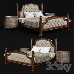 Bed Drexel Heritage Rainier Upholstered Bed 