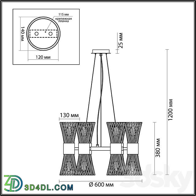 Odeon Light 4839 12 ORTA Pendant light 3D Models 3DSKY