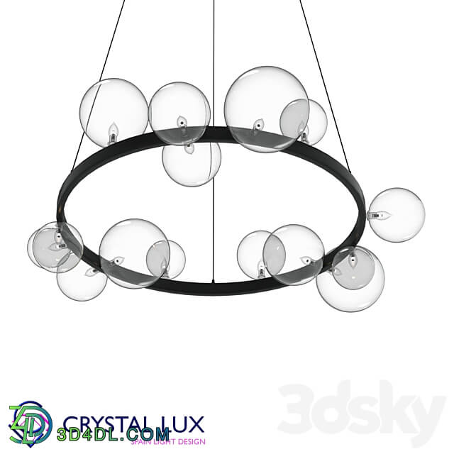 AGATA SP15 BLACK TRANSPARENTE Pendant light 3D Models 3DSKY