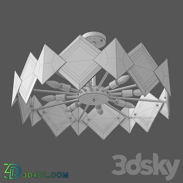 OM Ceiling lamp with Smart home system Eurosvet 60121 8 Origami Pendant light 3D Models 3DSKY