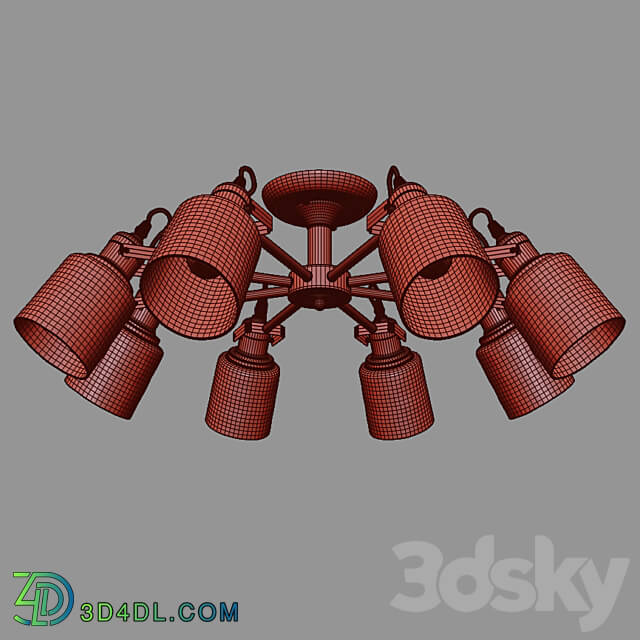 OM Ceiling chandelier in loft style Eurosvet 70111 8 Astor Ceiling lamp 3D Models 3DSKY