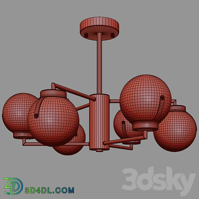 OM Ceiling chandelier in loft style Eurosvet 70118 6 Creek Pendant light 3D Models 3DSKY