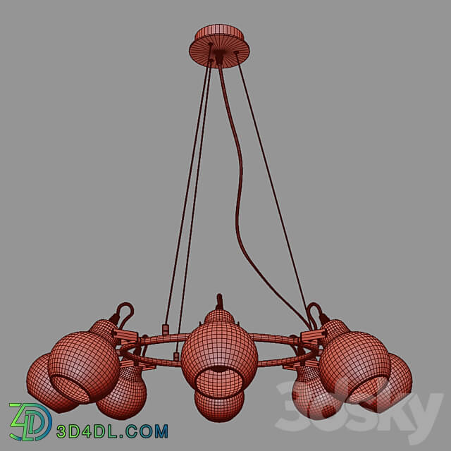 OM Hanging chandelier in loft style Eurosvet 70119 8 Mateo Pendant light 3D Models 3DSKY