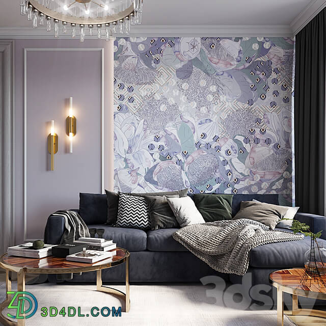 Designer wallpaper PATTERN FLOWER pack 1 3D Models 3DSKY