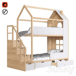 Bunk bed Di di with a chest of drawers from the manufacturer mimirooms.ru 3D Models 