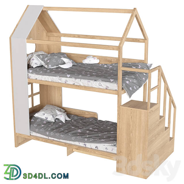 Bunk bed Di di with a chest of drawers from the manufacturer mimirooms.ru 3D Models