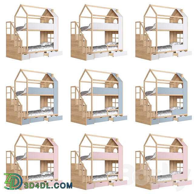 Bunk bed Di di with a chest of drawers from the manufacturer mimirooms.ru 3D Models