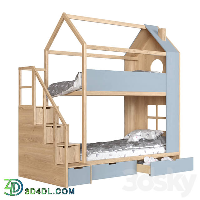 Bunk bed Di di with a chest of drawers from the manufacturer mimirooms.ru 3D Models