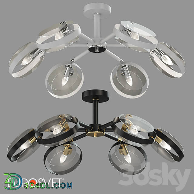 OM Ceiling lamp in loft style Eurosvet 70121 6 Gallo Ceiling lamp 3D Models 3DSKY