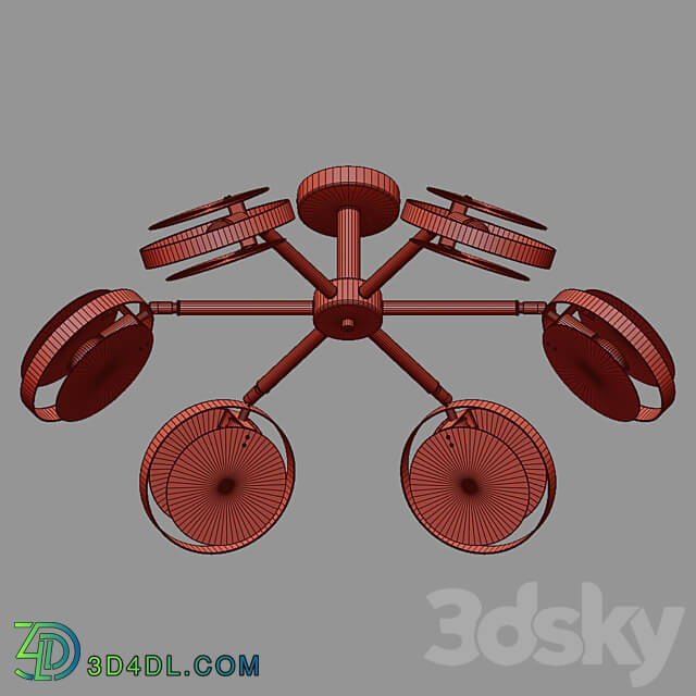 OM Ceiling lamp in loft style Eurosvet 70121 6 Gallo Ceiling lamp 3D Models 3DSKY