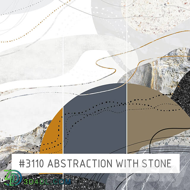 Creativille Wallpapers 3110 Abstraction with Stone and Dots 3D Models 3DSKY