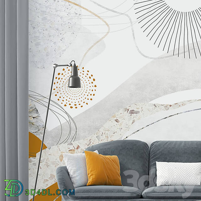 Creativille Wallpapers 3110 Abstraction with Stone and Dots 3D Models 3DSKY