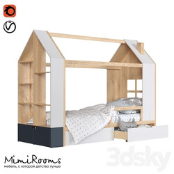 OM Mi Mi cot with shelving from Mimirooms 3D Models 3DSKY 