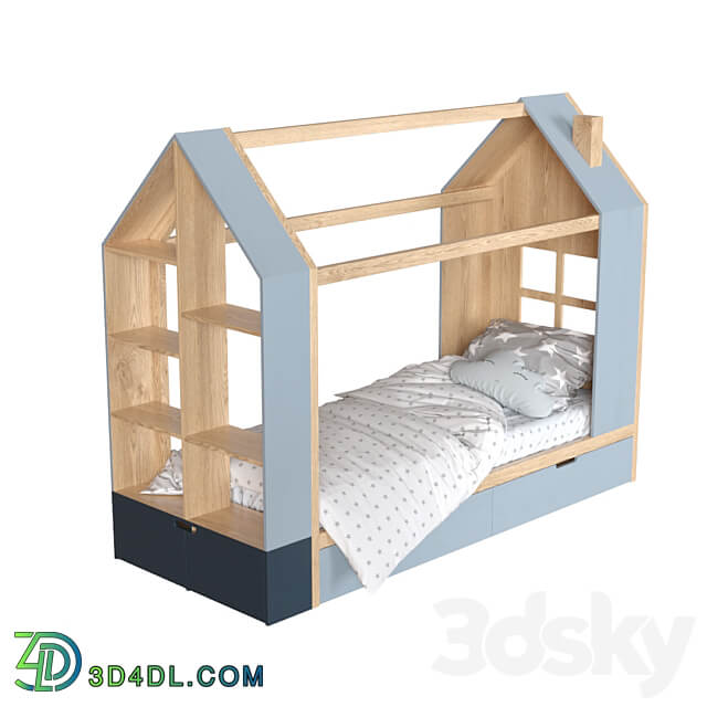 OM Mi Mi cot with shelving from Mimirooms 3D Models 3DSKY