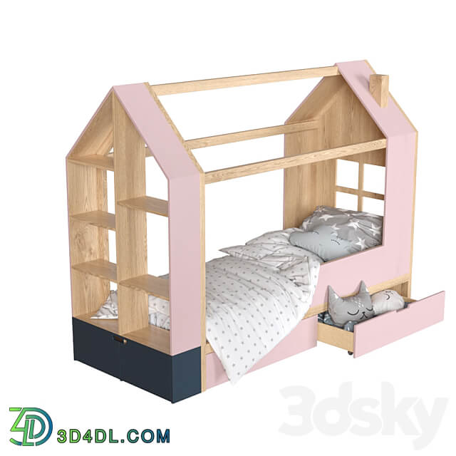 OM Mi Mi cot with shelving from Mimirooms 3D Models 3DSKY