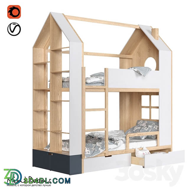 OM Bunk Bed Dee Dee from the manufacturer Mimirooms 3D Models 3DSKY