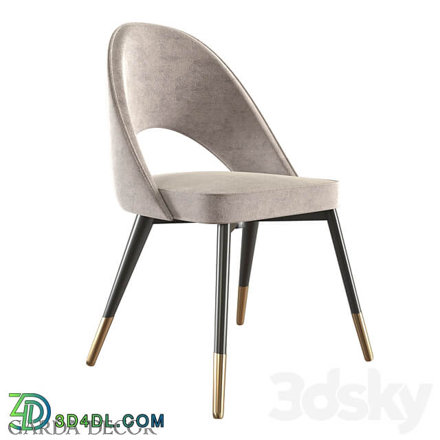 CHAIR VELOR GRAY BEIGE 30C 1228F BG Garda Decor 3D Models 3DSKY