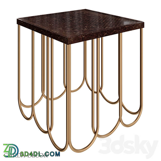 Coffee Table Square Cherry Gold ART 2706 ET Garda Decor 3D Models 3DSKY